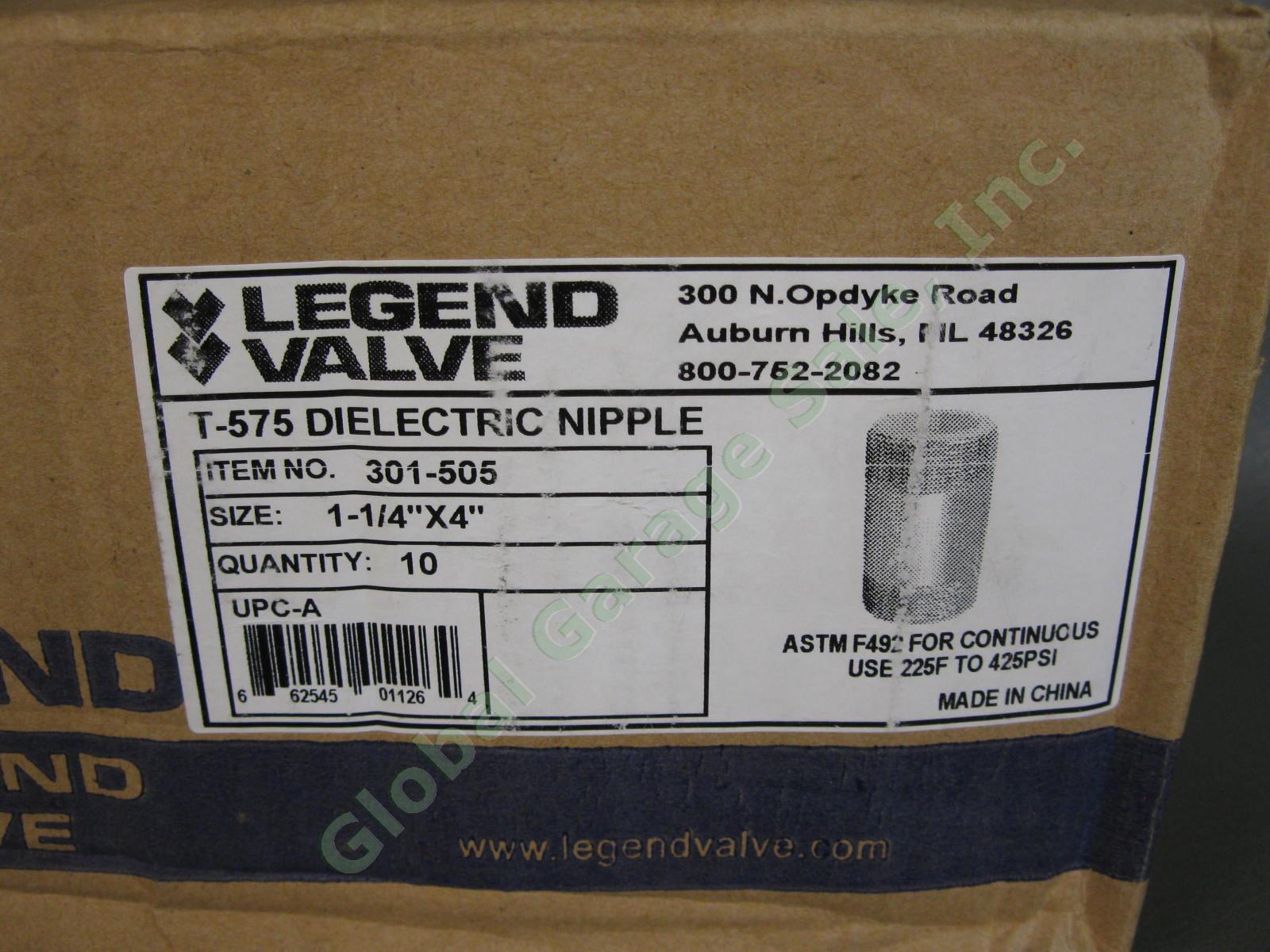 10 NEW Legend Valves T-575 Dielectric Nipple 1 1/4" by 4" 225F 425PSI #301-505 2