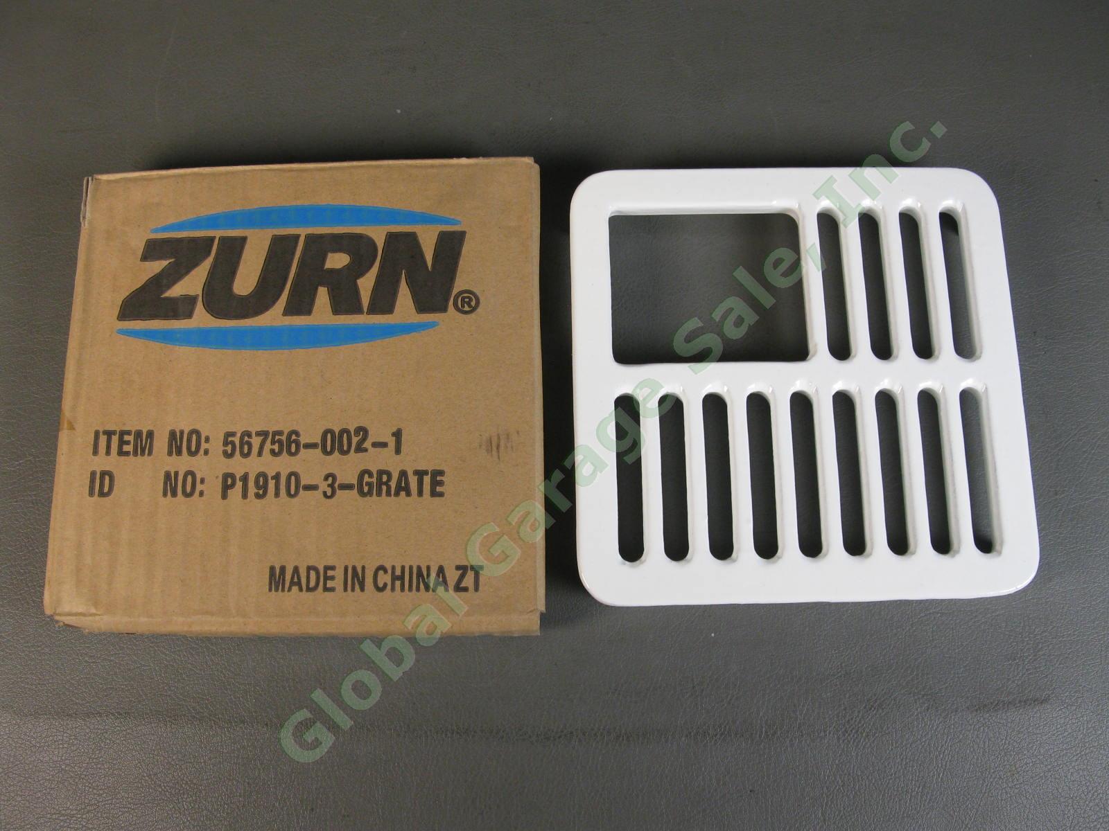ZURN 56756-003-1 P1910-3 White Enamel Cast Iron 3/4 Grate Z1910 Floor Sink 7.25