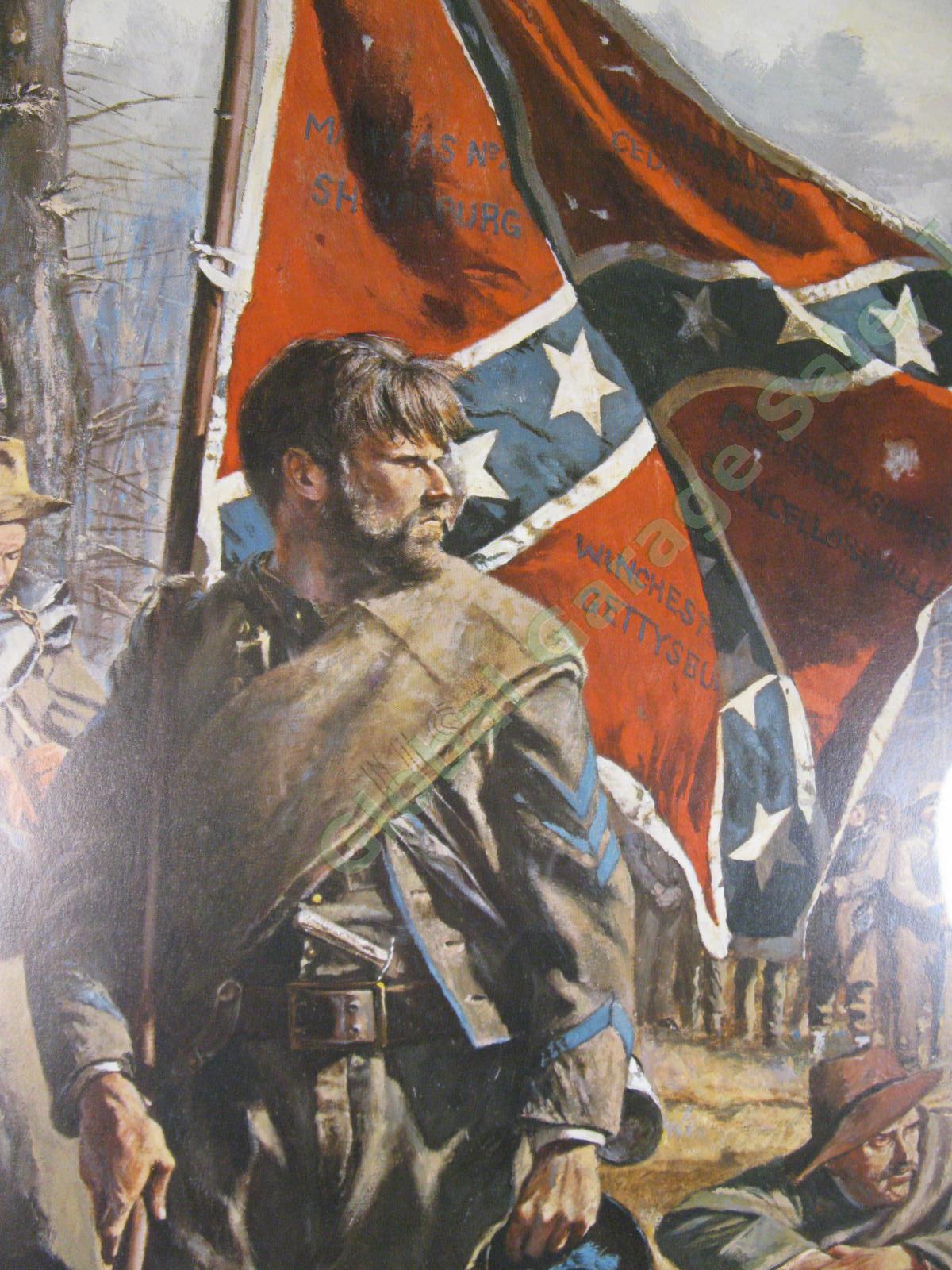 Original Don Troiani Signed Civil War Confederate Standard Bearer Litho Print NR 1