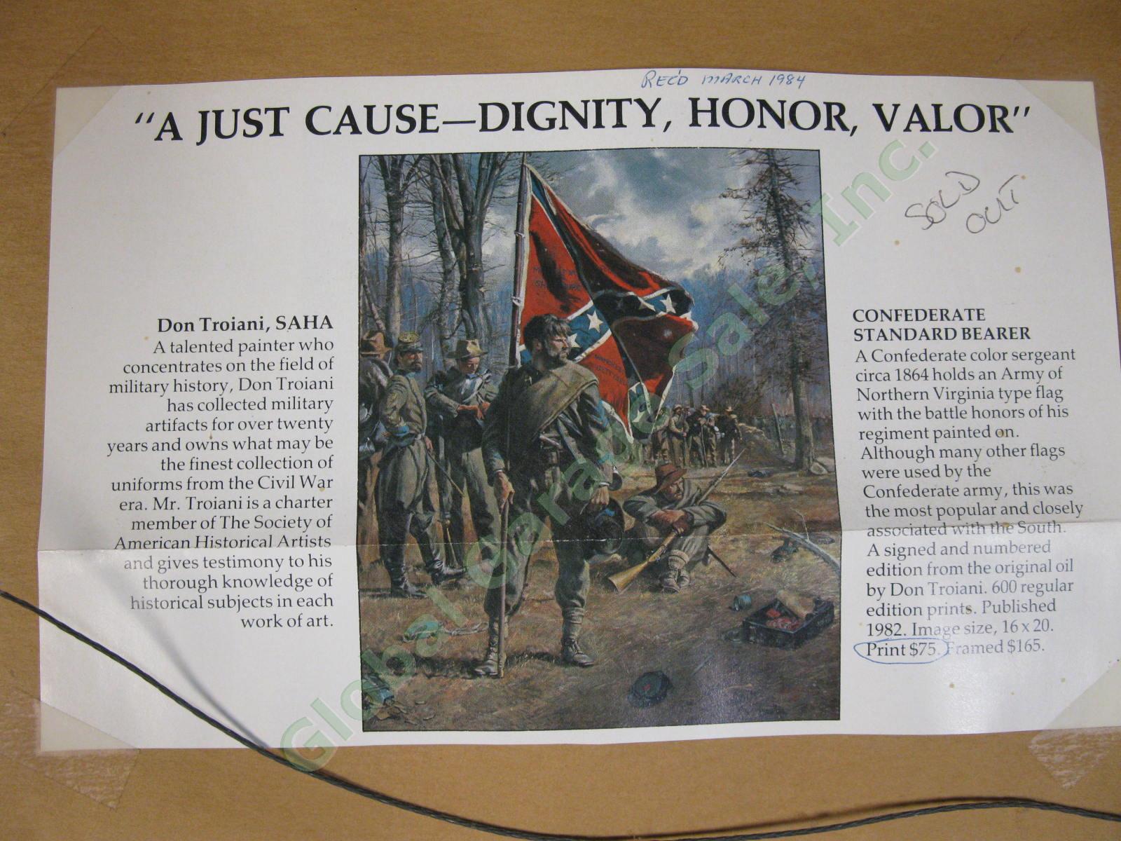 Original Don Troiani Signed Civil War Confederate Standard Bearer Litho Print NR 8