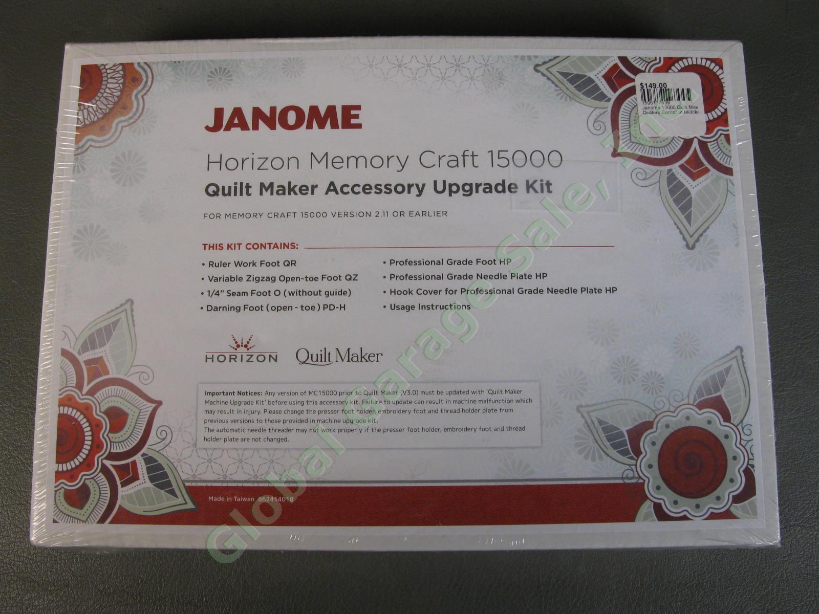 Janome Memory Craft 15000 Quilt Maker Accessory Upgrade Kit 5 Feet Needle Plate