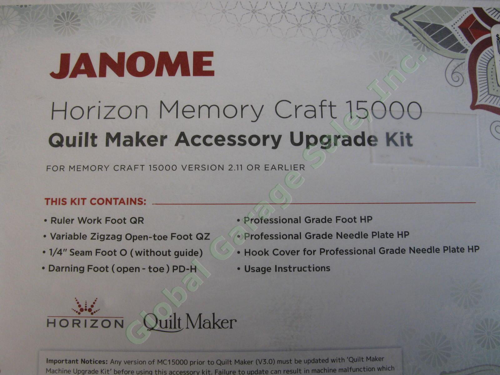 Janome Memory Craft 15000 Quilt Maker Accessory Upgrade Kit 5 Feet Needle Plate 1