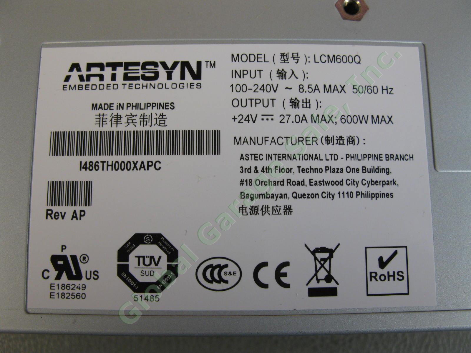5pc LOT Artesyn Power Supply LCM600Q 100-240V 8.5A Max Input 24V 27A 600W Output 2