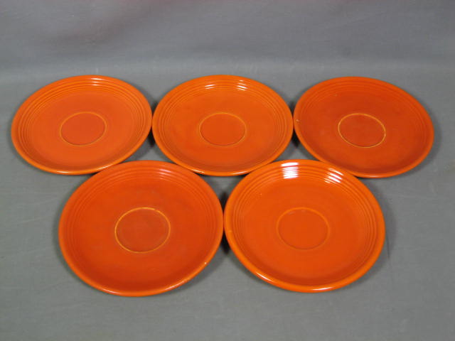 14-Pc Vintage Fiesta Ware Set Red Orange Plates Bowls + 3