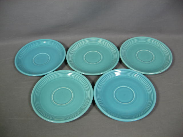 12-Pc Vintage Fiesta Ware Set Turquoise Blue Plate Bowl 2