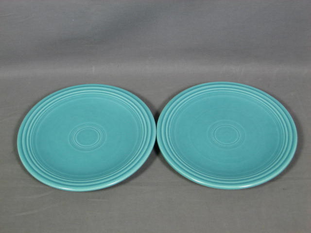 12-Pc Vintage Fiesta Ware Set Turquoise Blue Plate Bowl 3