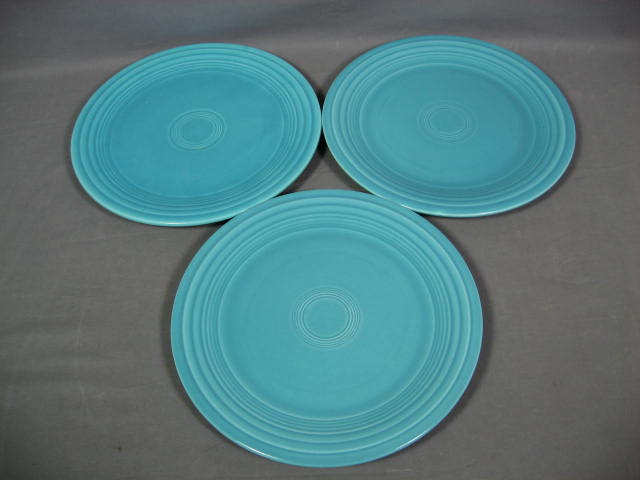 12-Pc Vintage Fiesta Ware Set Turquoise Blue Plate Bowl 5
