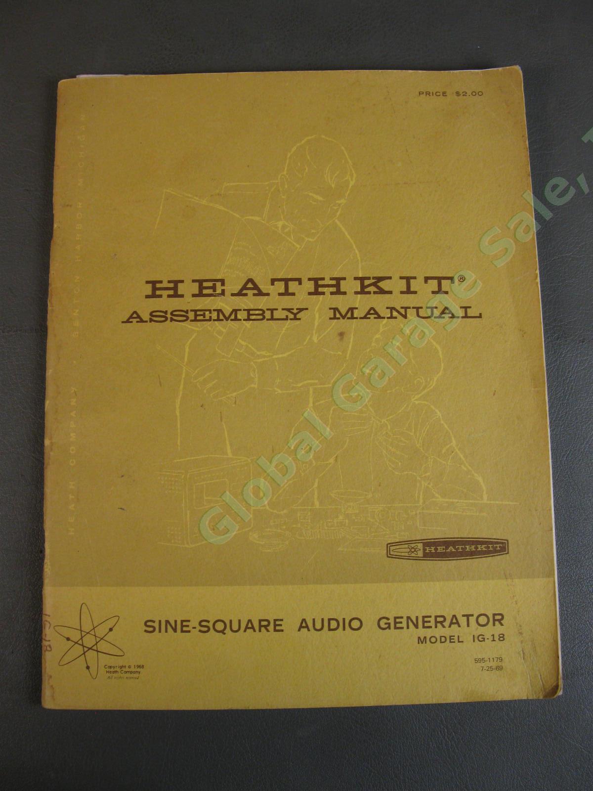 VINTAGE Heathkit IG IGW-18 Sine-Square Audio Generator Heath Built for Engineer 10