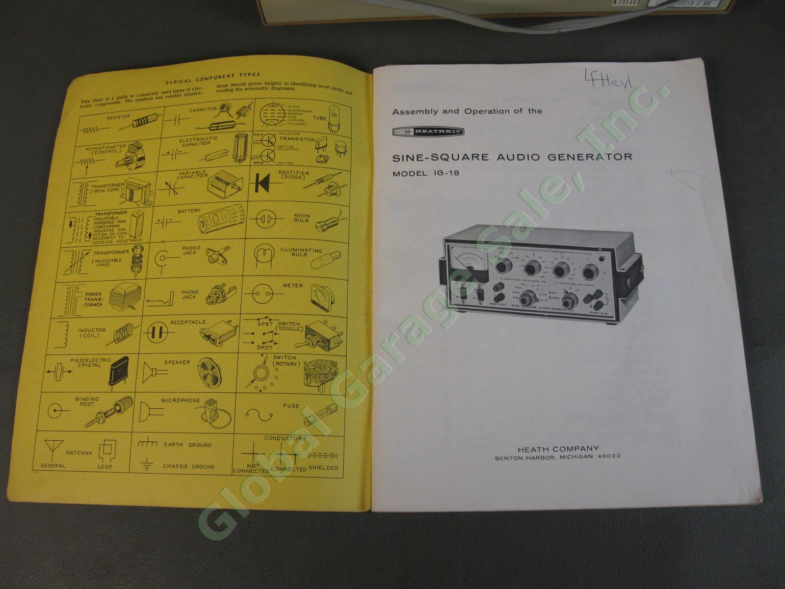 VINTAGE Heathkit IG IGW-18 Sine-Square Audio Generator Heath Built for Engineer 11