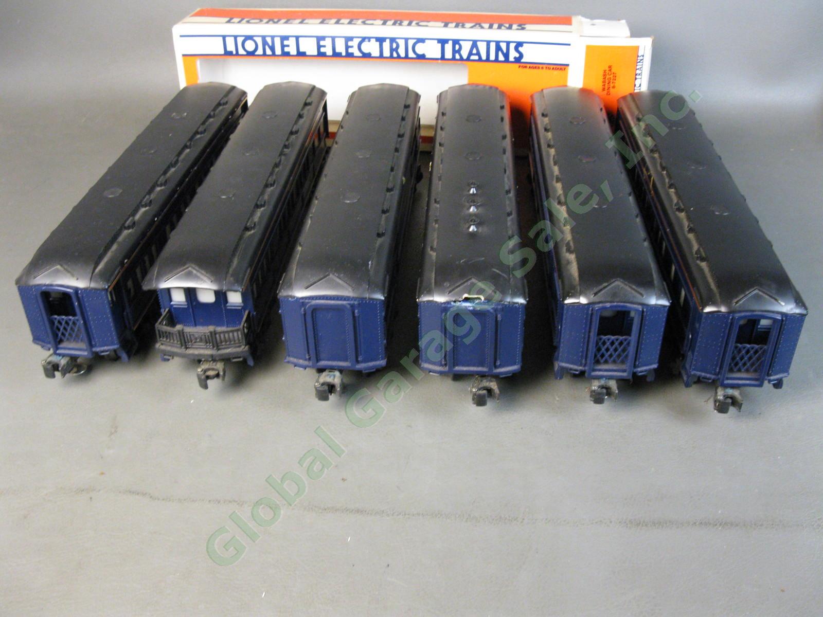 Lionel O Wabash 6 Passenger Car Train Set Dining Baggage Combo Coach Observation 10