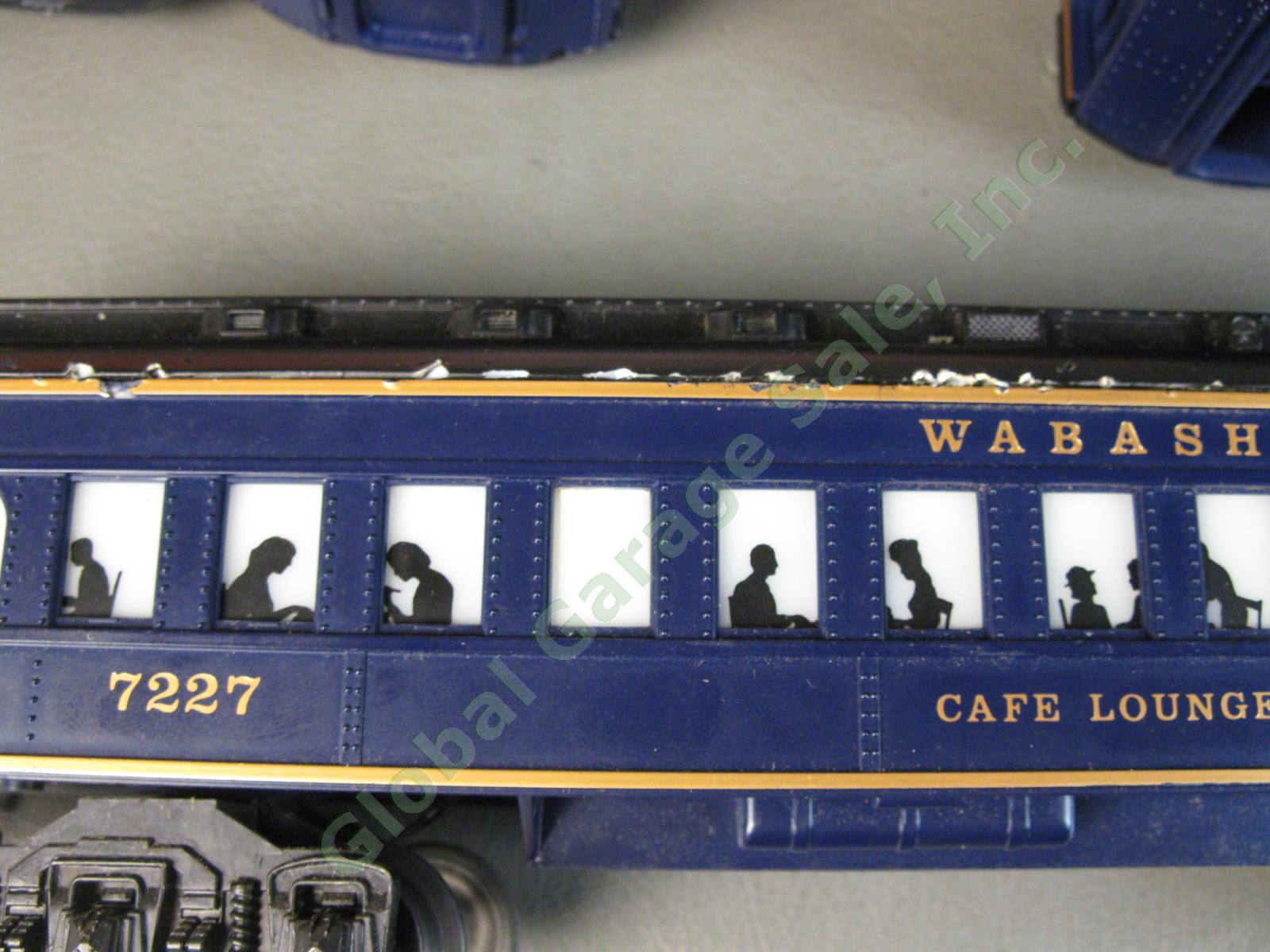 Lionel O Wabash 6 Passenger Car Train Set Dining Baggage Combo Coach Observation 14