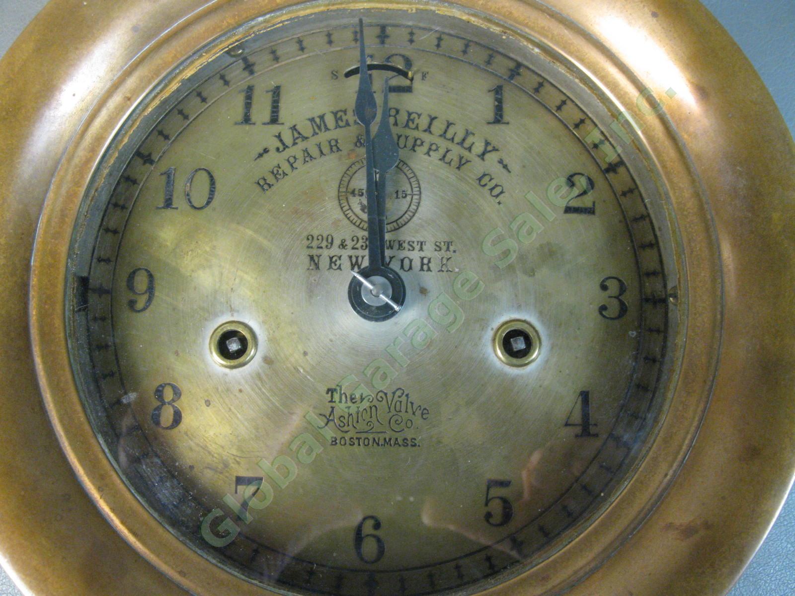 Ashton Valve Co Yankee Clock 1123 Seth Thomas 10 Marine Ship Chronometer WORKING 1