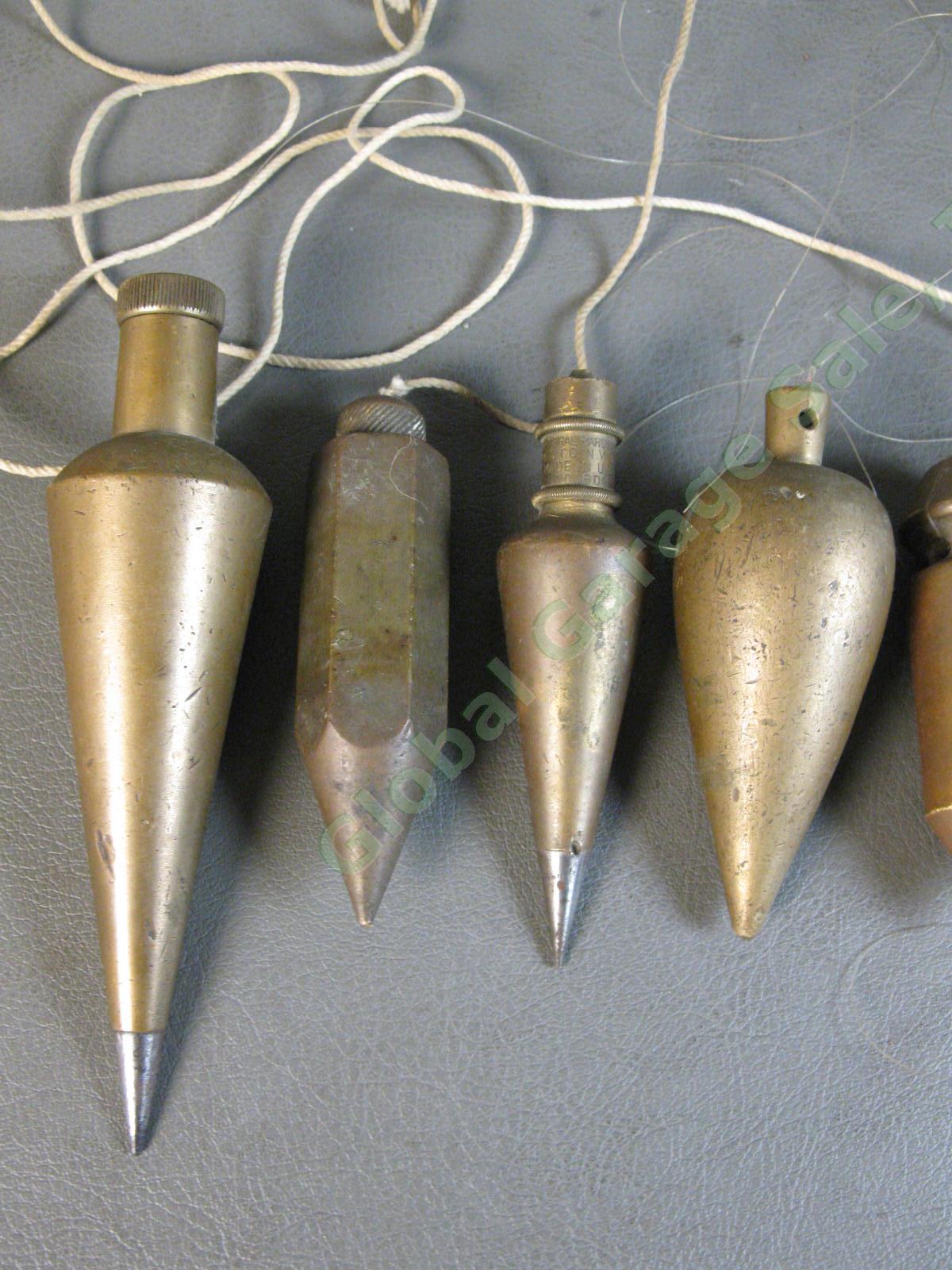 Vintage Antique Brass Plumb Bob Lot Stormont Cast Iron Small Large Short Long NR 1