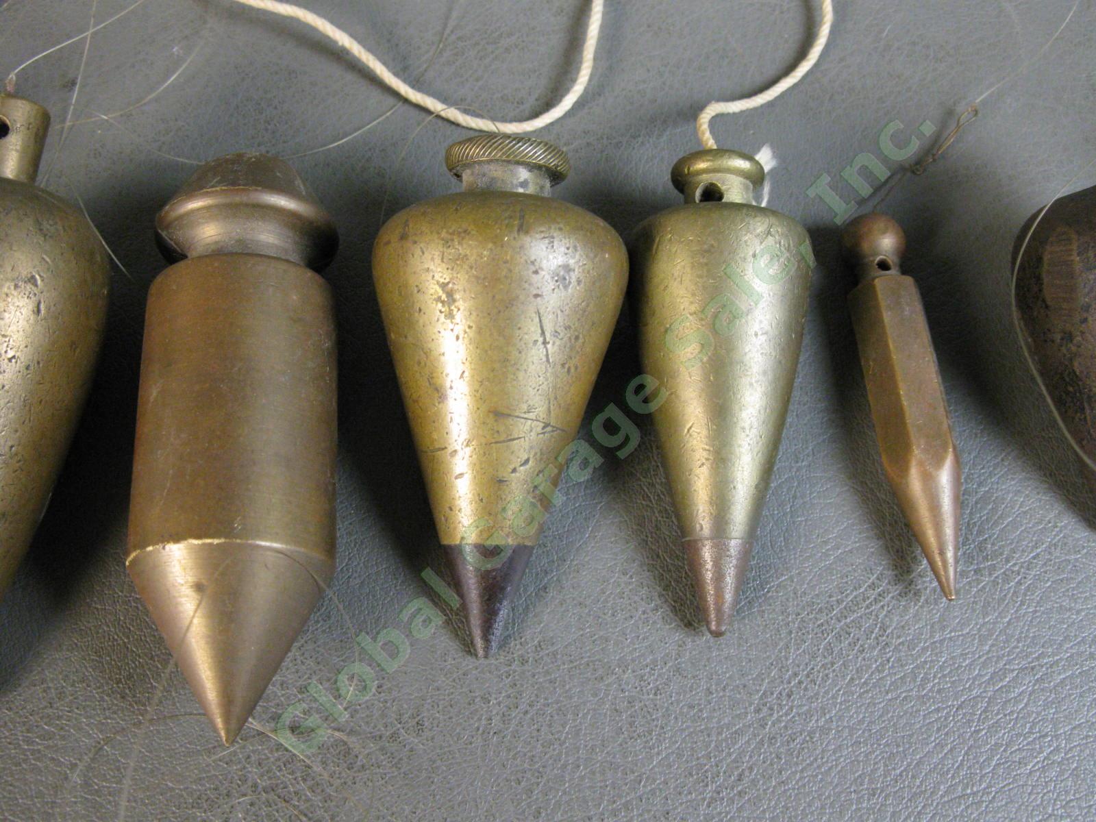 Vintage Antique Brass Plumb Bob Lot Stormont Cast Iron Small Large Short Long NR 3