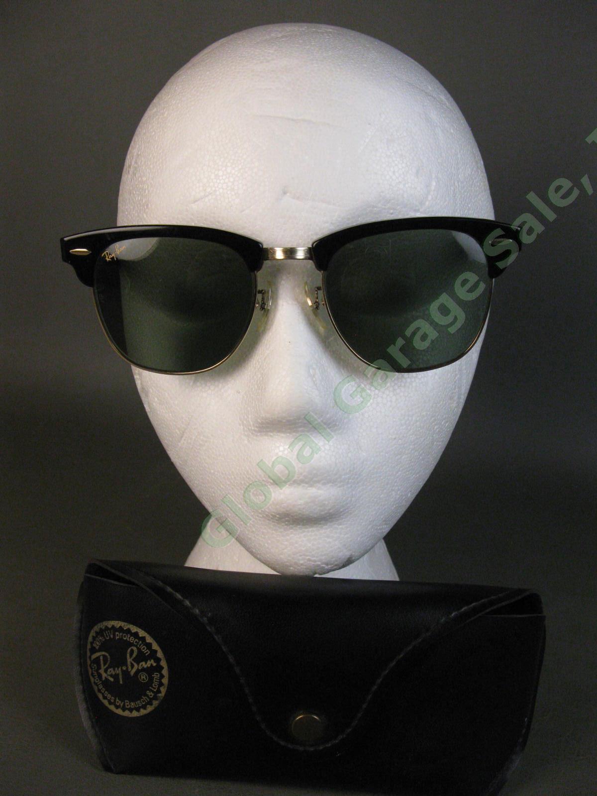 VTG B&L Ray-Ban ClubMaster Sunglasses Arista Ebony W1115 G15 RB3016 Bausch Lomb