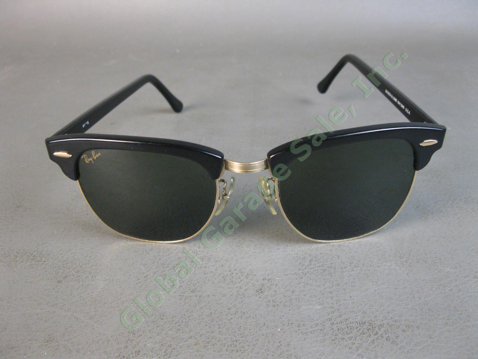 VTG B&L Ray-Ban ClubMaster Sunglasses Arista Ebony W1115 G15 RB3016 Bausch Lomb 2