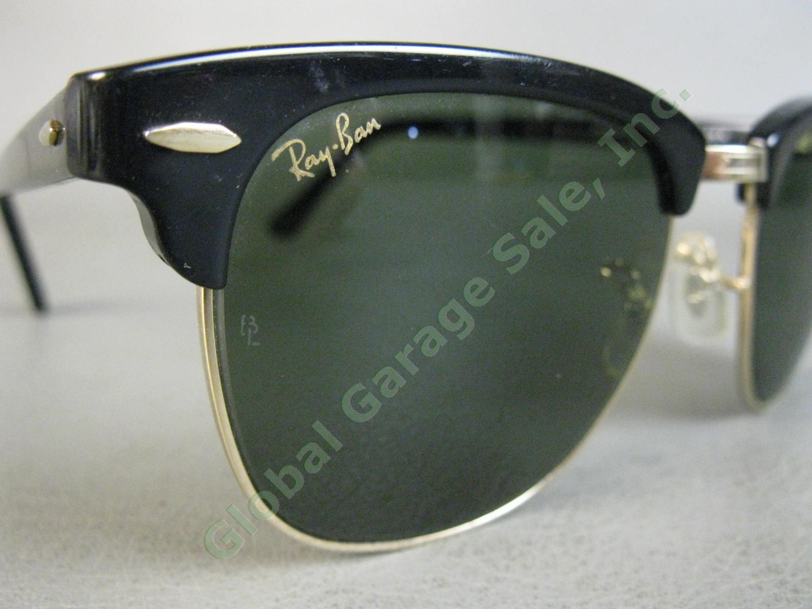 VTG B&L Ray-Ban ClubMaster Sunglasses Arista Ebony W1115 G15 RB3016 Bausch Lomb 3