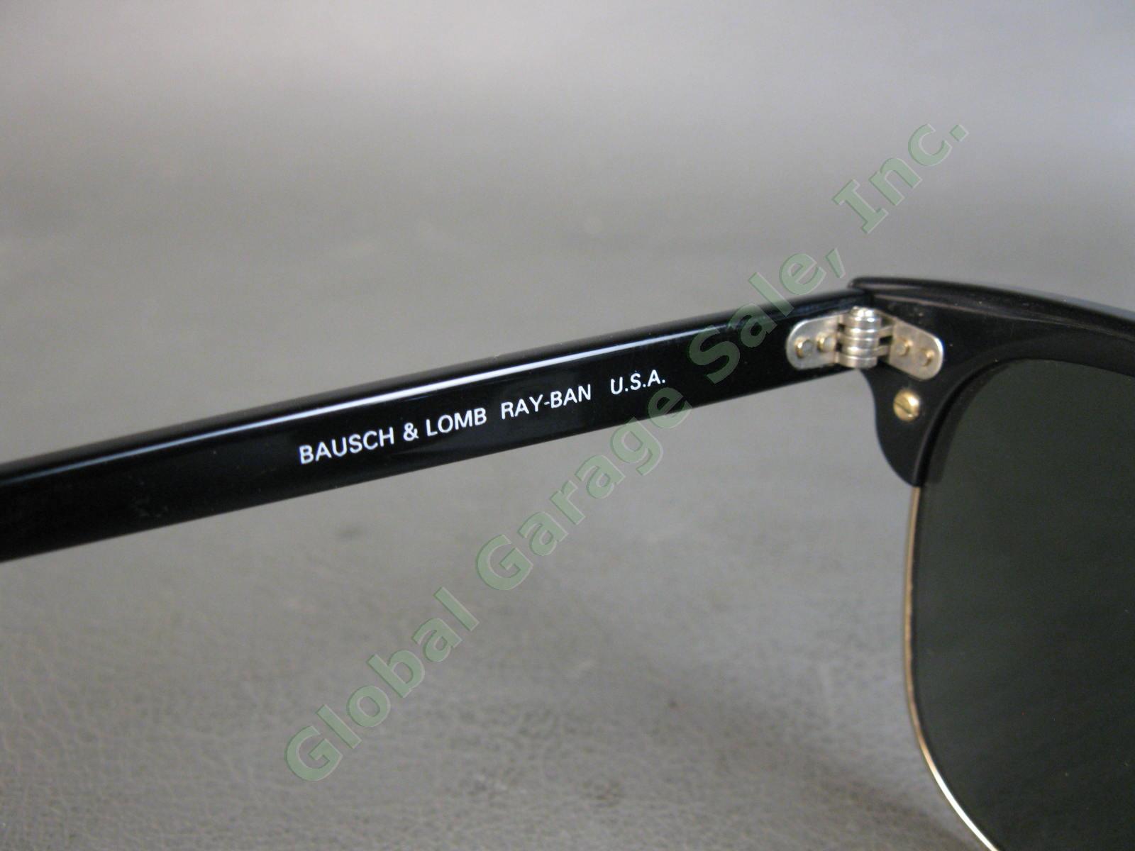 VTG B&L Ray-Ban ClubMaster Sunglasses Arista Ebony W1115 G15 RB3016 Bausch Lomb 4