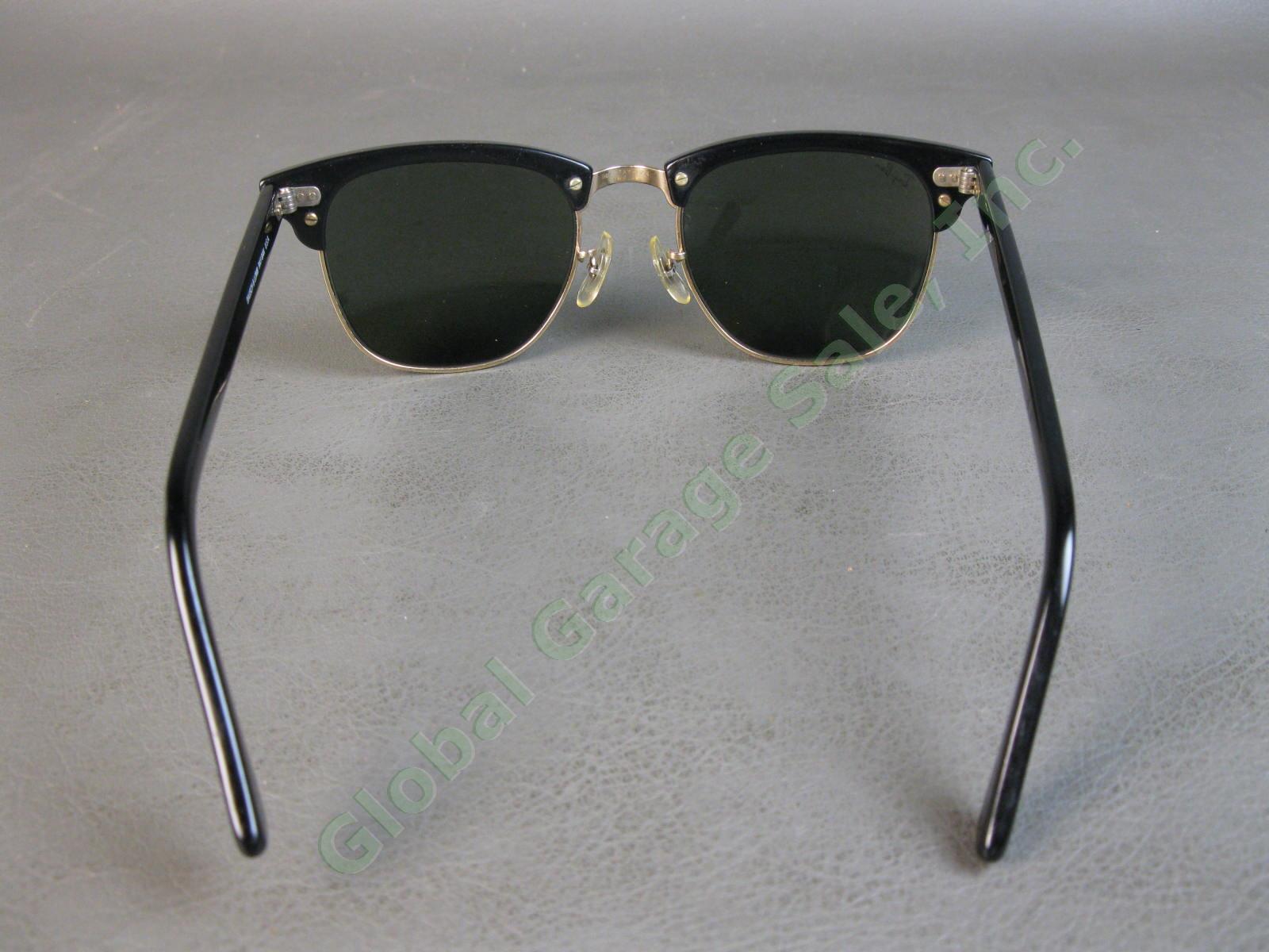 VTG B&L Ray-Ban ClubMaster Sunglasses Arista Ebony W1115 G15 RB3016 Bausch Lomb 5