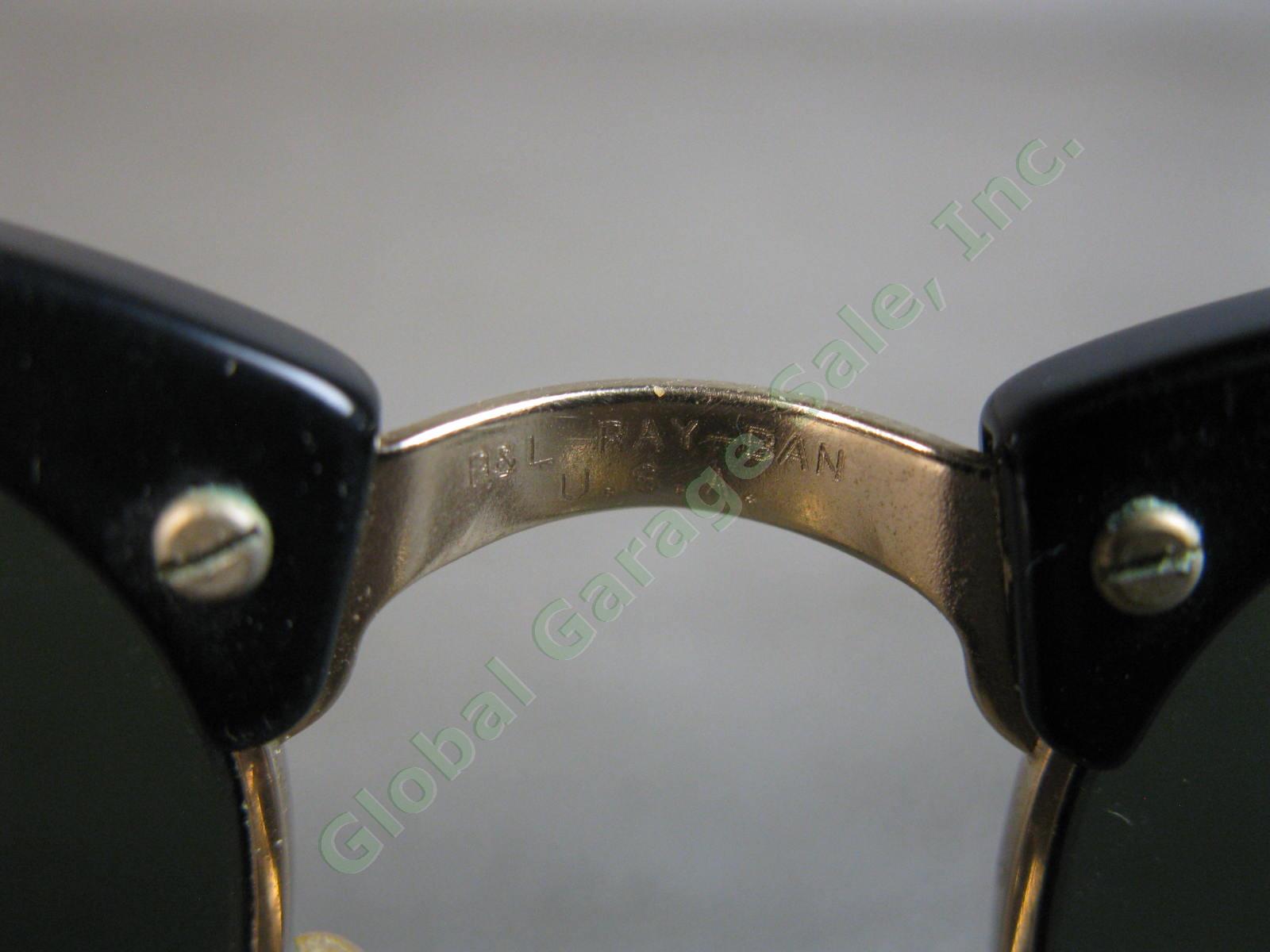 VTG B&L Ray-Ban ClubMaster Sunglasses Arista Ebony W1115 G15 RB3016 Bausch Lomb 7