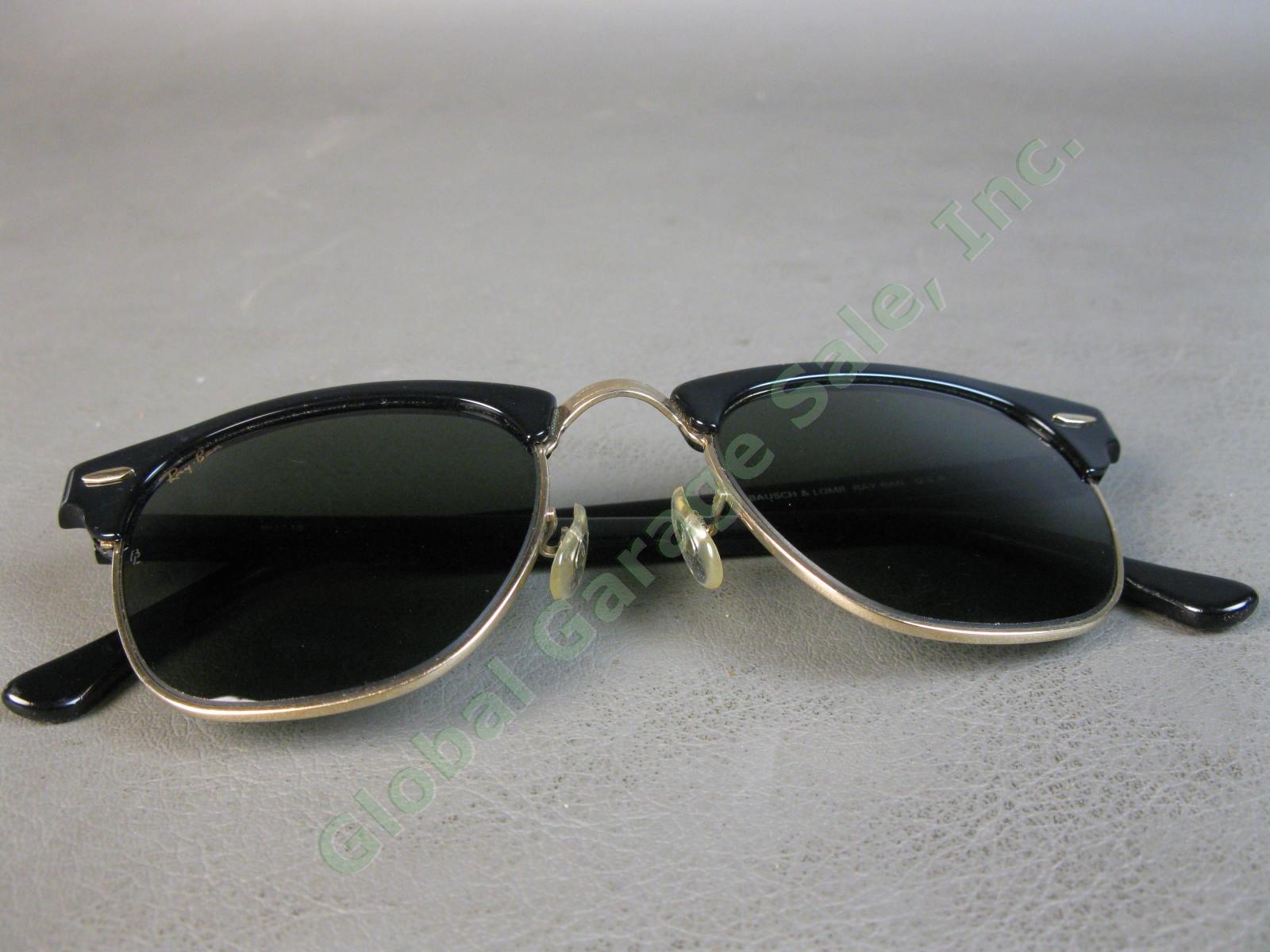 VTG B&L Ray-Ban ClubMaster Sunglasses Arista Ebony W1115 G15 RB3016 Bausch Lomb 8