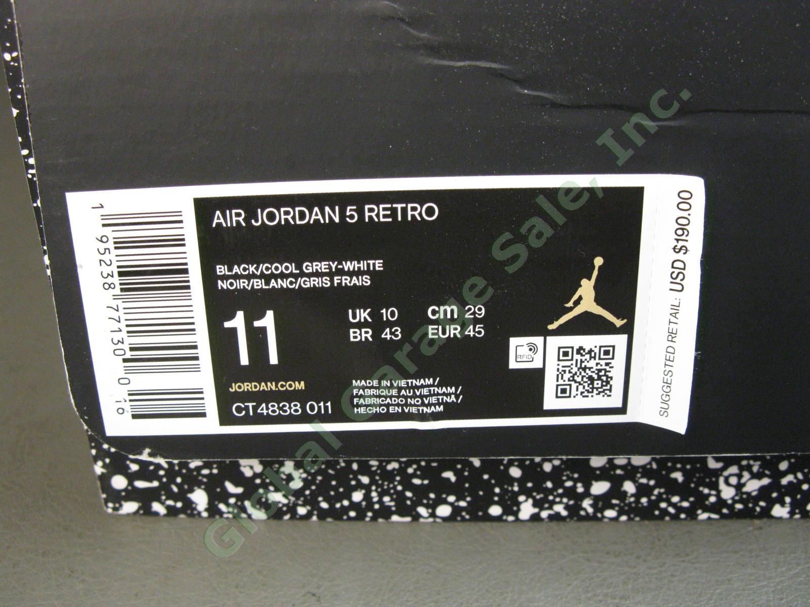 Nike Air Jordan AJ Retro 5 Moonlight Oreo Cookie CT4838 011 Black White US 11 NR 1