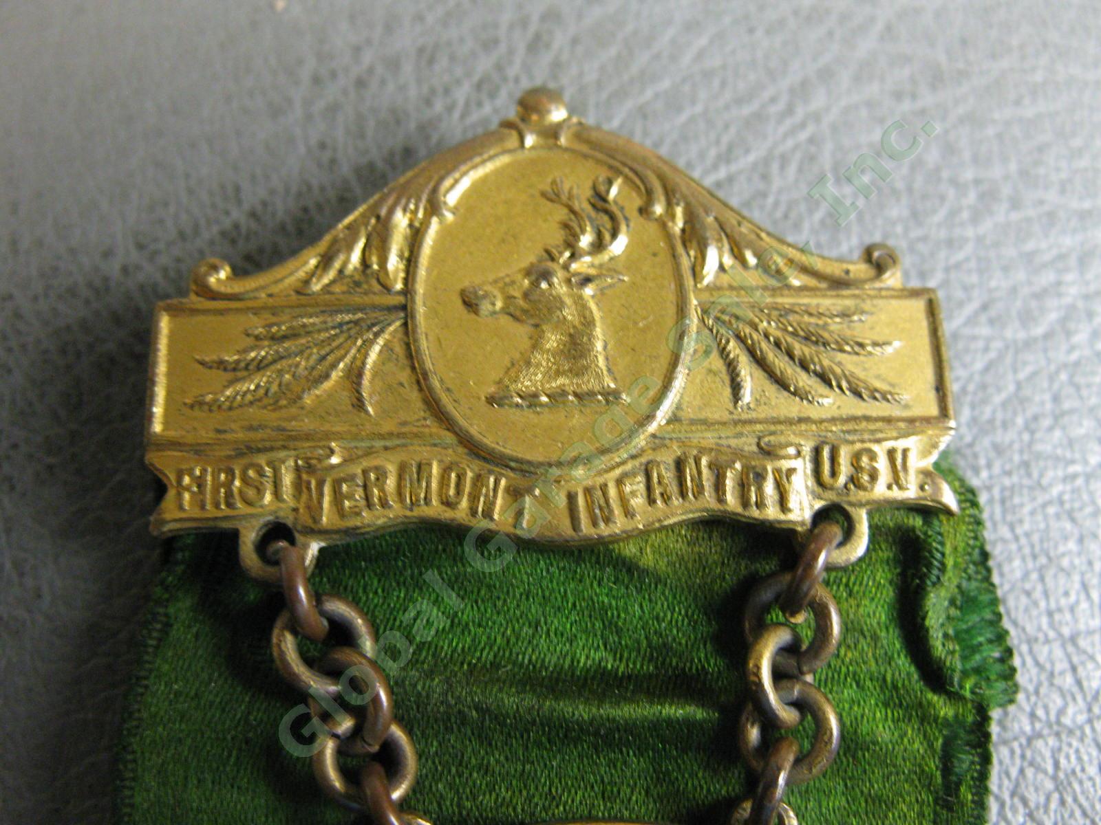 1st Vermont Volunteer Infantry Spanish American War 1898 Enamel Veteran Medal NR 1