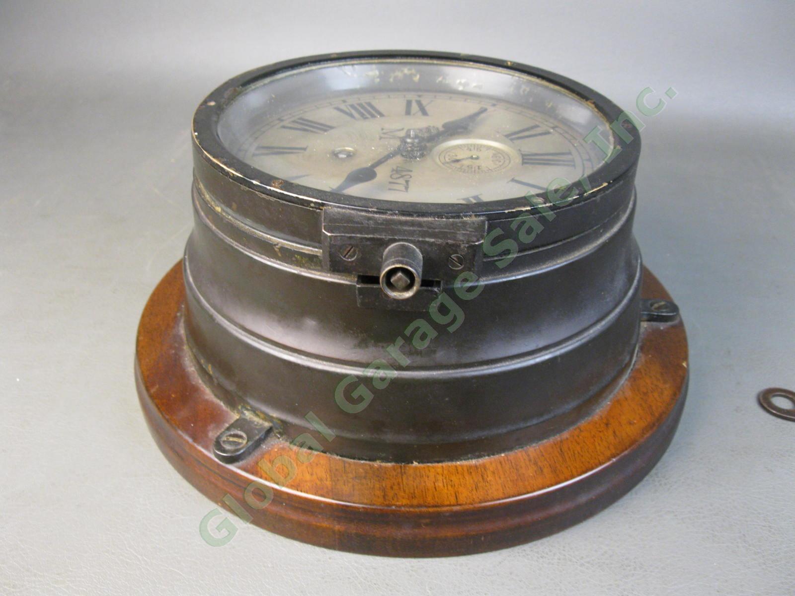 Gustav Becker Kaiserliche WWI Imperial German Navy U-Boat Ship Bulkhead Clock NR 2