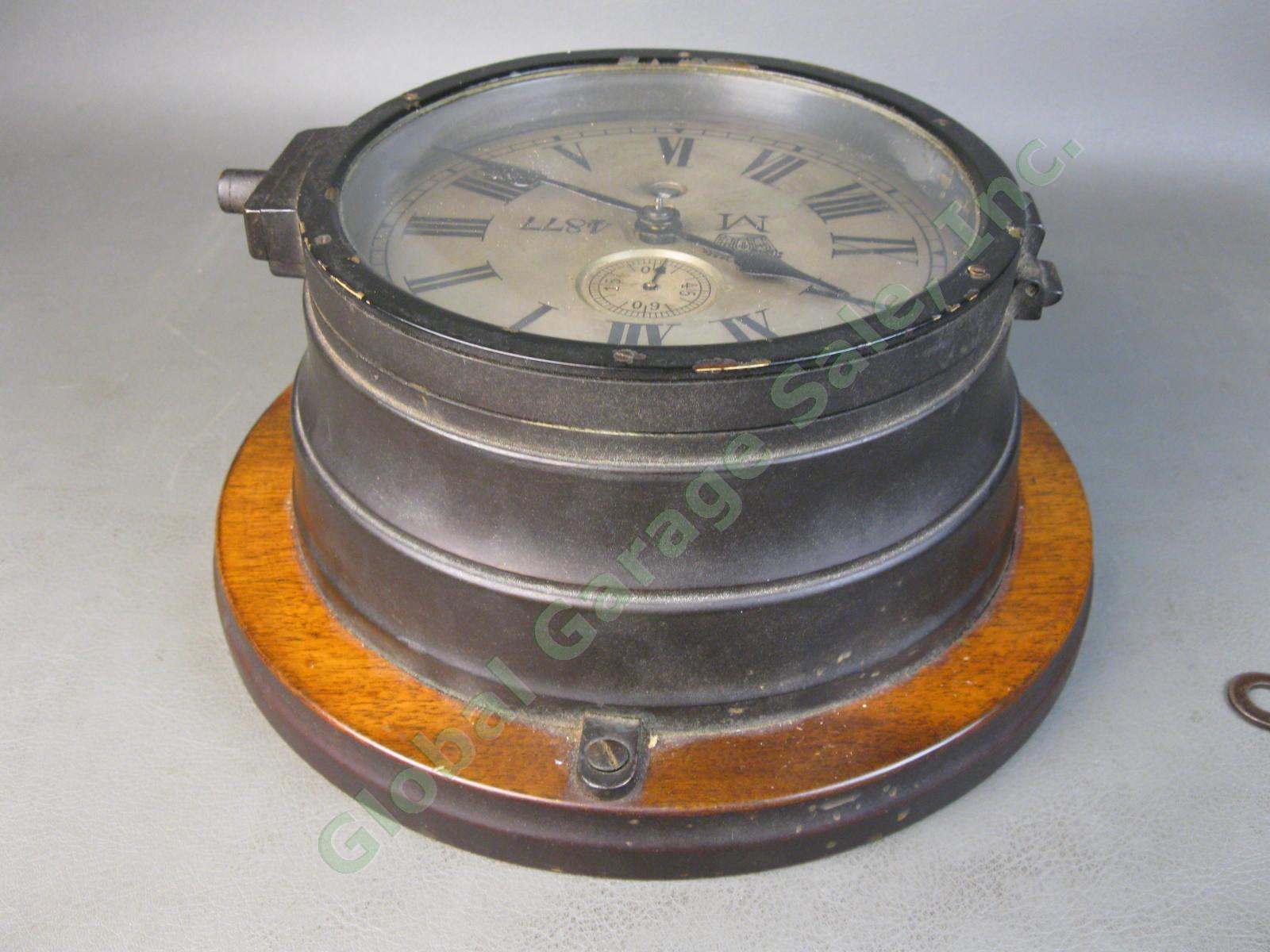 Gustav Becker Kaiserliche WWI Imperial German Navy U-Boat Ship Bulkhead Clock NR 3