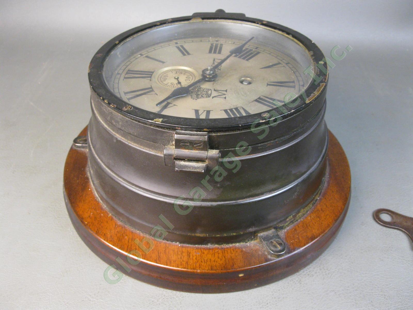 Gustav Becker Kaiserliche WWI Imperial German Navy U-Boat Ship Bulkhead Clock NR 4