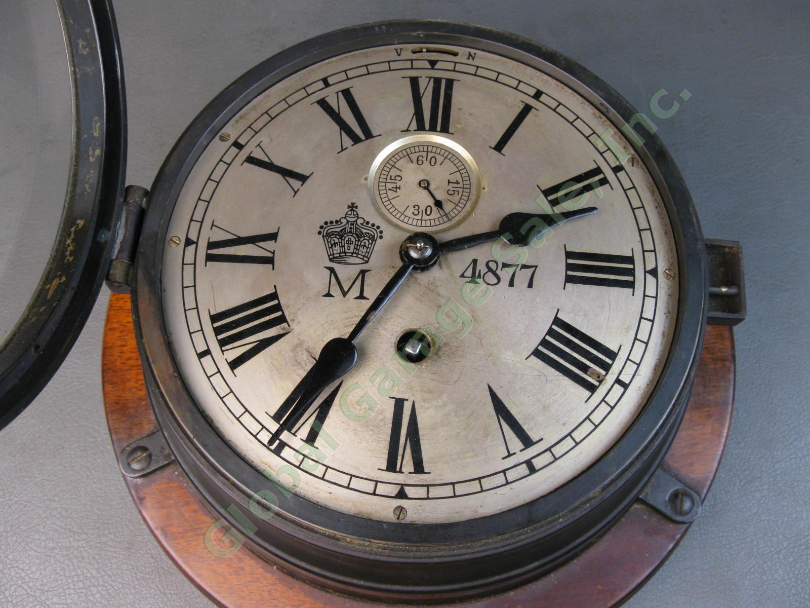 Gustav Becker Kaiserliche WWI Imperial German Navy U-Boat Ship Bulkhead Clock NR 5