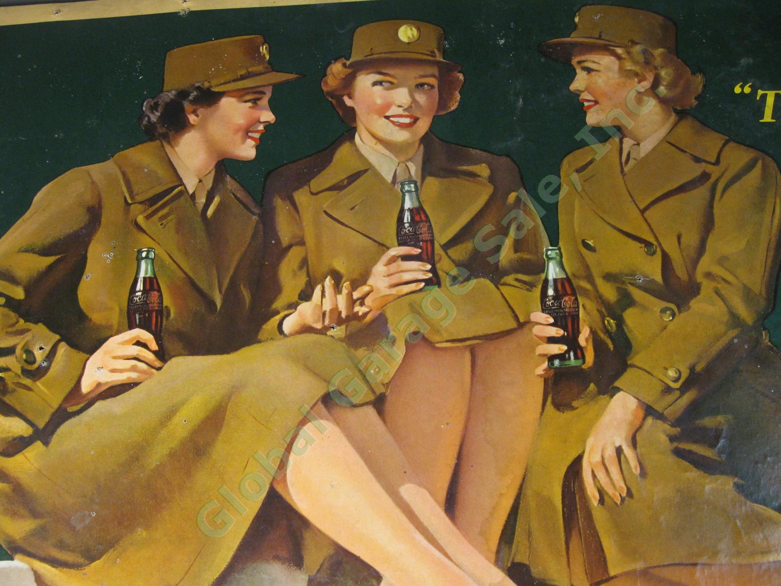 1943 Drink Coca-Cola WWII Rest Pause That Refreshes Cardboard Litho Sign COKE 6