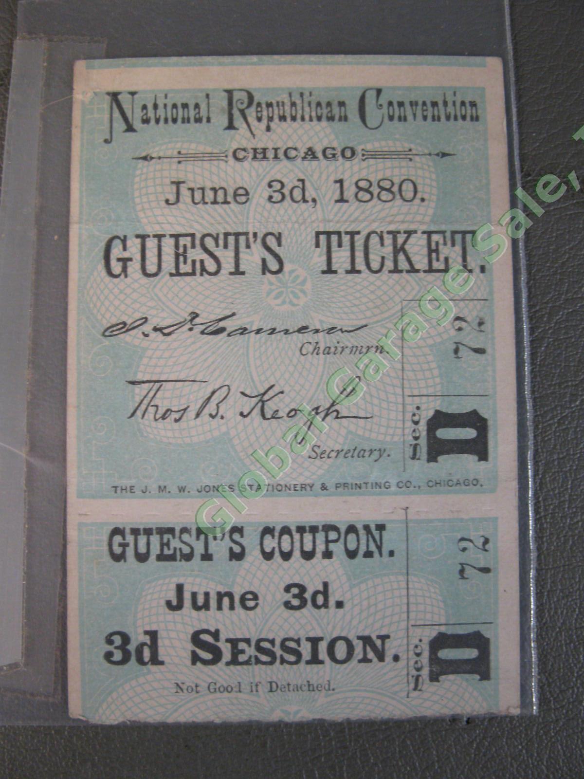 President James Garfield Collection SIGNED Charles Guiteau Murder Trial Ticket 6