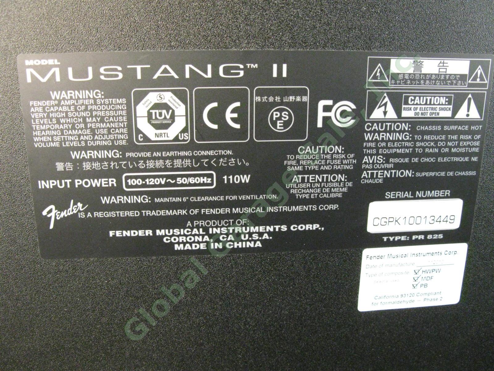 Fender Mustang II Guitar Amplifier 40W 8 Ohms 12" Speaker USB Onboard Effects NR 5