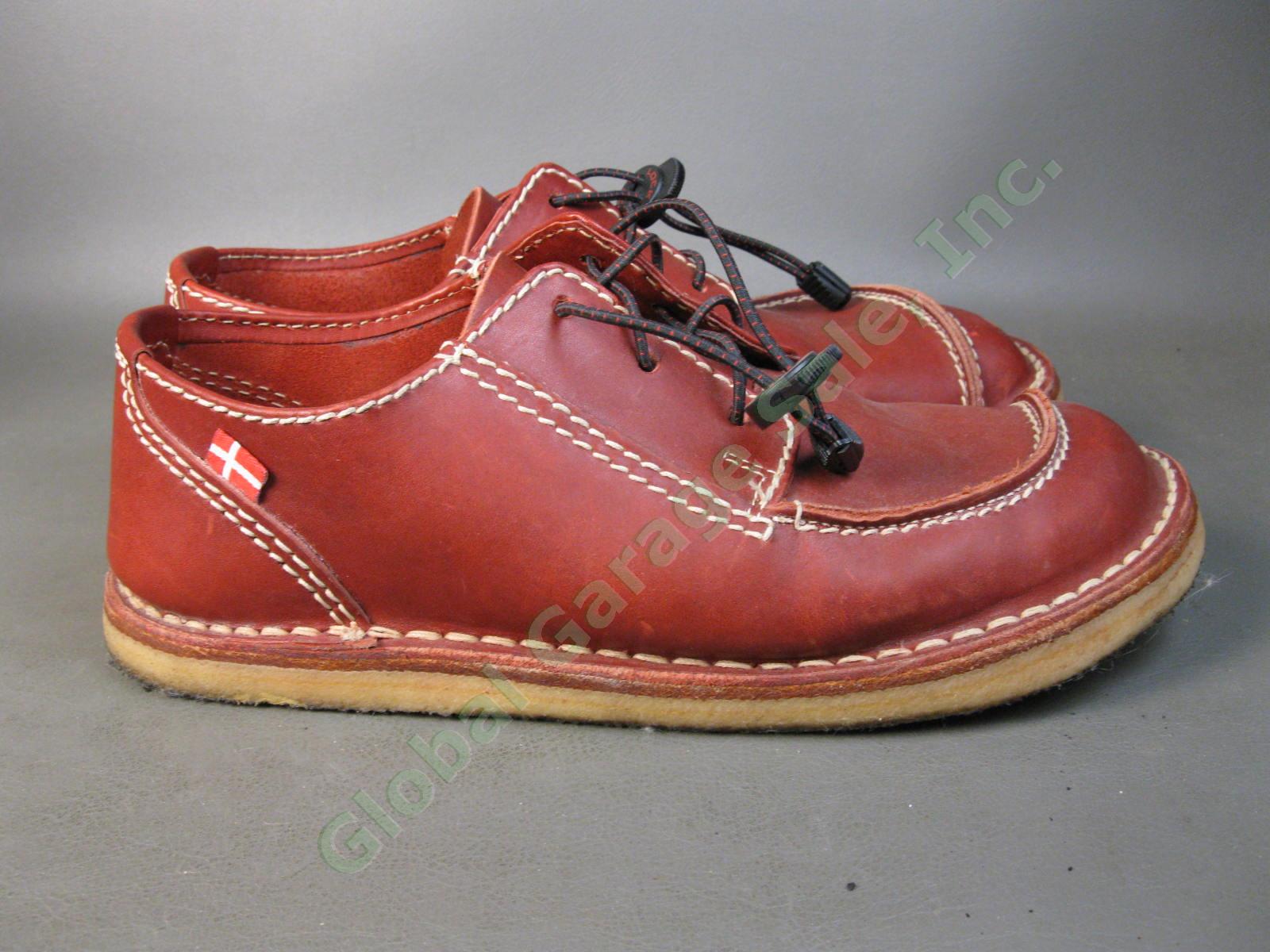 Original Danish Duckfeet Fyn Bordo Lace Up Derby Shoe Red Leather EU44 US 10.5 1