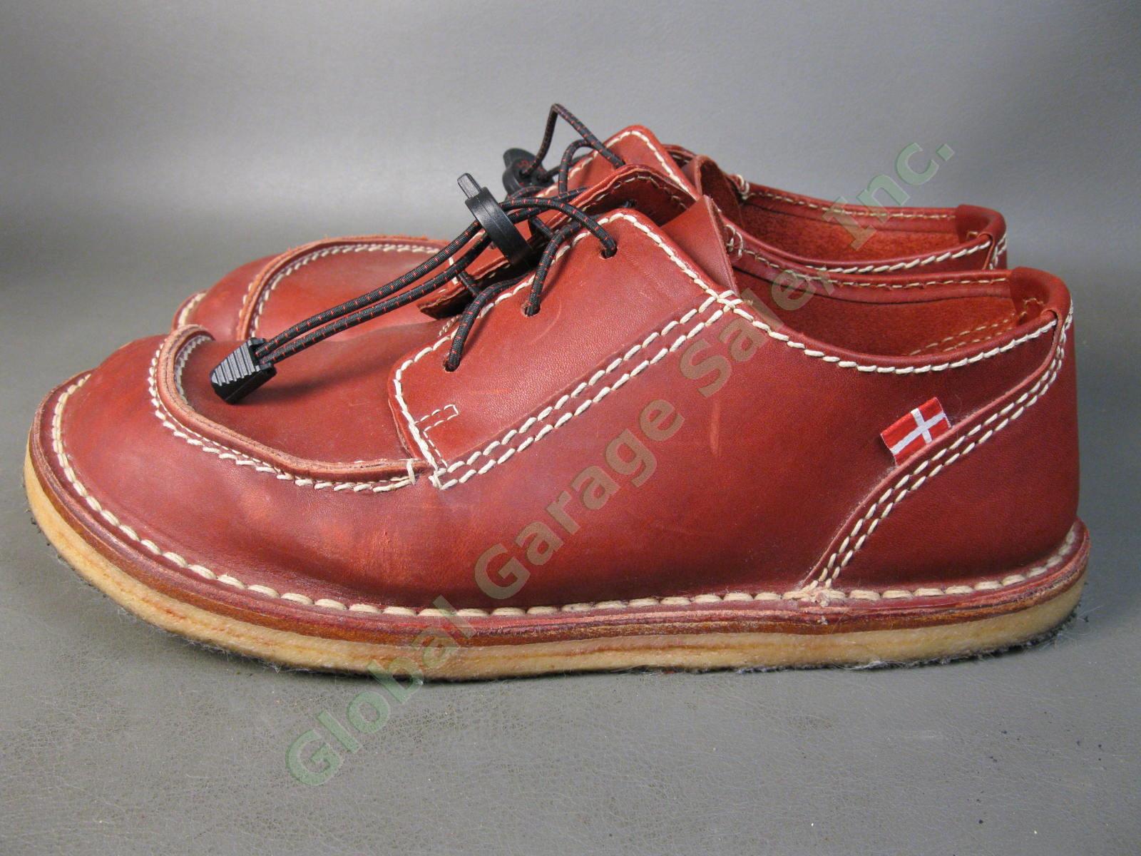 Original Danish Duckfeet Fyn Bordo Lace Up Derby Shoe Red Leather EU44 US 10.5 3