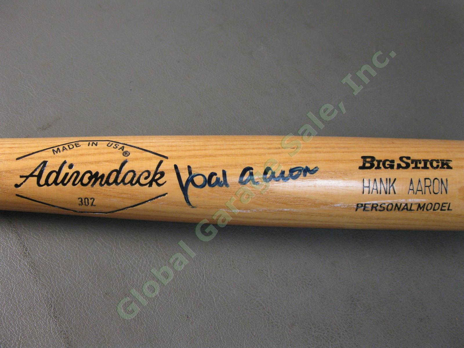 Signed Henry Hank Aaron 34" Adirondack Baseball Bat MLB HOF Autograph Braves NR 1