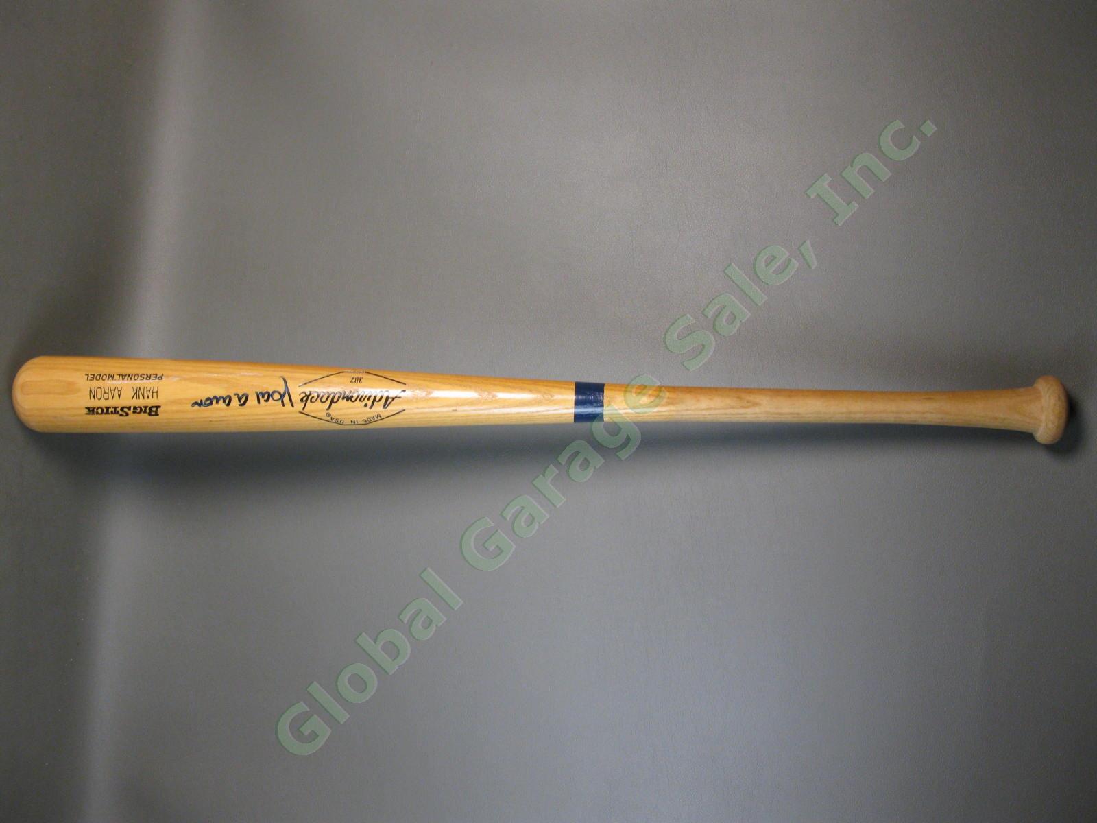 Signed Henry Hank Aaron 34" Adirondack Baseball Bat MLB HOF Autograph Braves NR 2