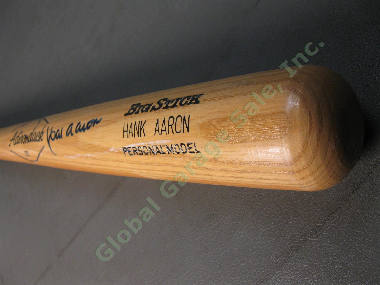 Signed Henry Hank Aaron 34" Adirondack Baseball Bat MLB HOF Autograph Braves NR 4