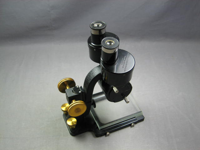 Antique Bausch & Lomb Stereo Binocular Microscope W/Box 1