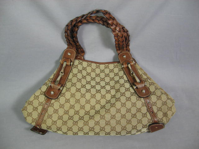 Brown +Tan Gucci Hobo Handbag Shoulder Bag Purse EXC NR