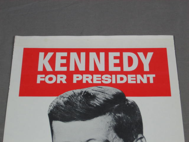 Original 1960 JFK John F Kennedy Campaign Window Poster 1