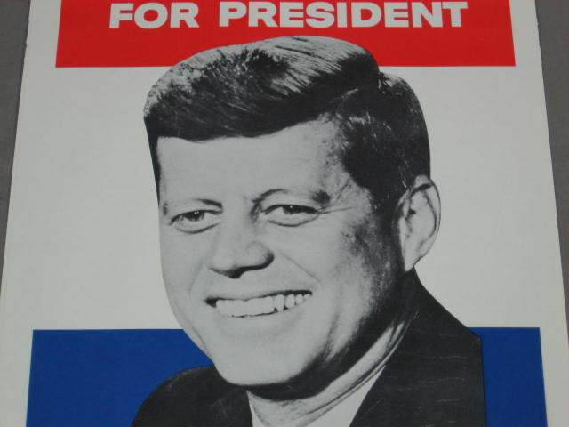 Original 1960 JFK John F Kennedy Campaign Window Poster 2