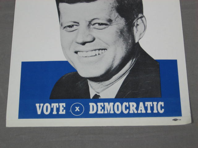 Original 1960 JFK John F Kennedy Campaign Window Poster 3