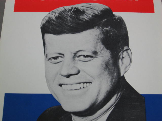 Vintage Original JFK John F Kennedy Campaign Poster 