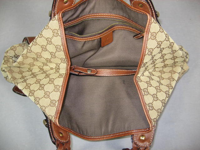 Brown +Tan Gucci Hobo Handbag Shoulder Bag Purse EXC NR 3