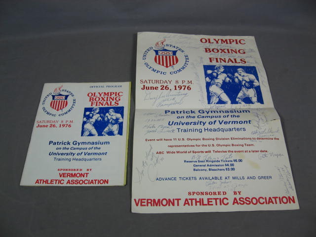 1976 Olympic Boxing Team Signed Poster Sugar Ray Spinks
