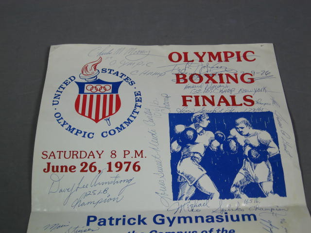 1976 Olympic Boxing Team Signed Poster Sugar Ray Spinks 7
