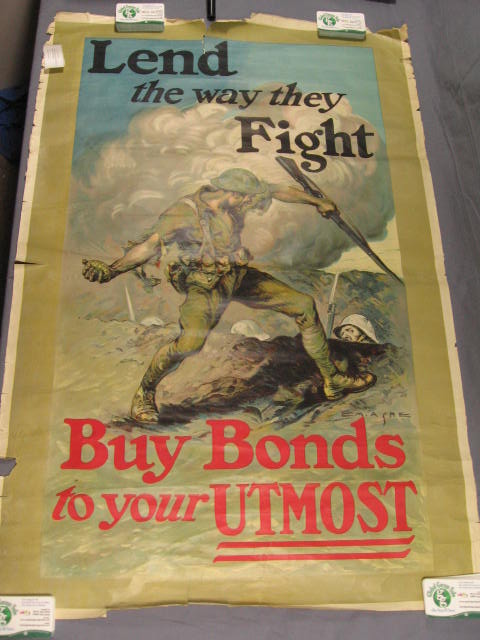 Original WWI War Bonds Poster Lend The Way They Fight