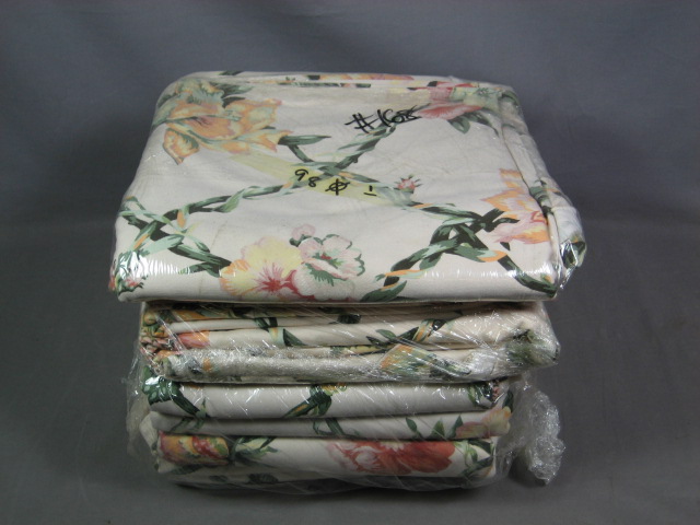 17 Woven Floral 82"-94" Round Tablecloths Linen Lot Set 2